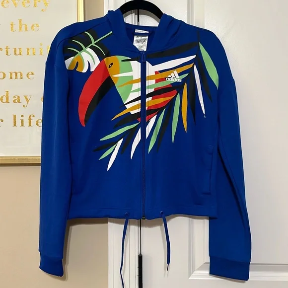 Adidas Originals X Farm Rio Hooded Track Top Women's Size S - Picture 2 of 7